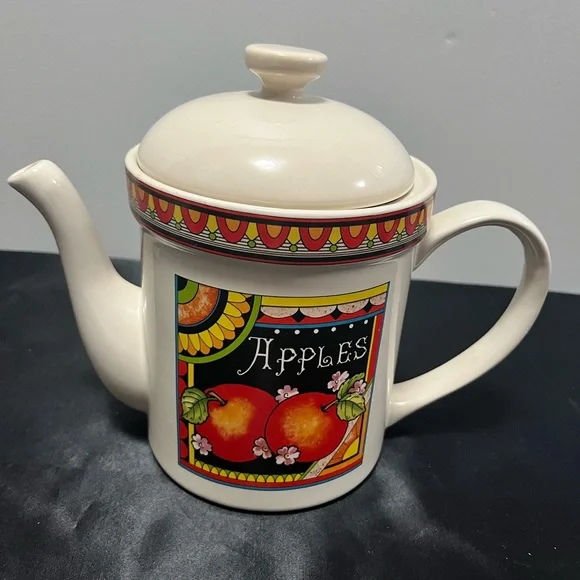 Colorful Apple Design Teapot - Picture 2 of 5